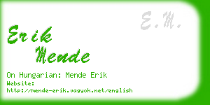 erik mende business card